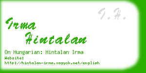 irma hintalan business card